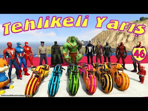 TEHLİKELİ MOTOSİKLET YARIŞI - Örümcek Adam ve Süper Kahramanlar Yarışıyor