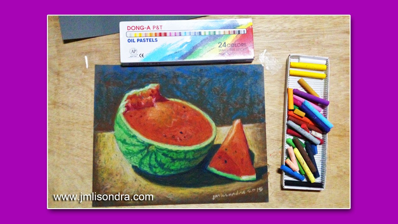 still life oil painting tutorial - watermelon - video 3