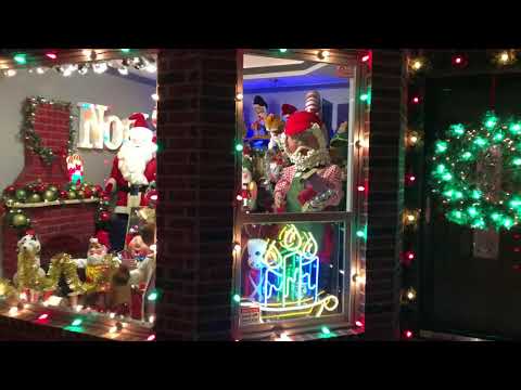Christmas lights Jenks Oklahoma vintage mechanical Christmas displays drive by or walk up to them
