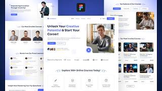 Landing Page Design in Figma – Modern E-Learning Website UI (2025)