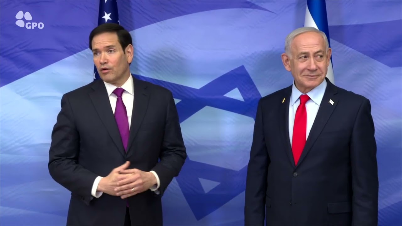 דברי ראש הממשלה בנימין נתניהו לצד מזכיר המדינה של ארה״ב, מרקו רוביו לאחר פגיש