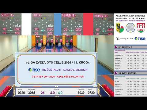 LIGA ZVEZA OTS CELJE / 11. KROG / KK ŠOŠTANJ II - KD SLOV. BISTRICA / 29.1.2026