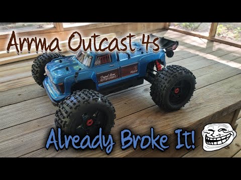 Arrma Outcast 4s 1st Run and 1st break!
