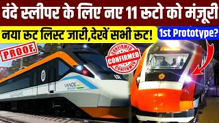 11 नए रूटो पर 100% Confirmed हुई स्लीपर वंदे,मिला मंजूरी?Upcoming 11 Routes CNF For Vande Sleeper?