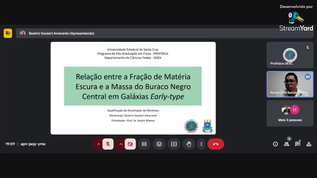Defesa de Dissertação de Mestrado Acadêmico em Física da UESC. Discente: Beatriz Amarante
