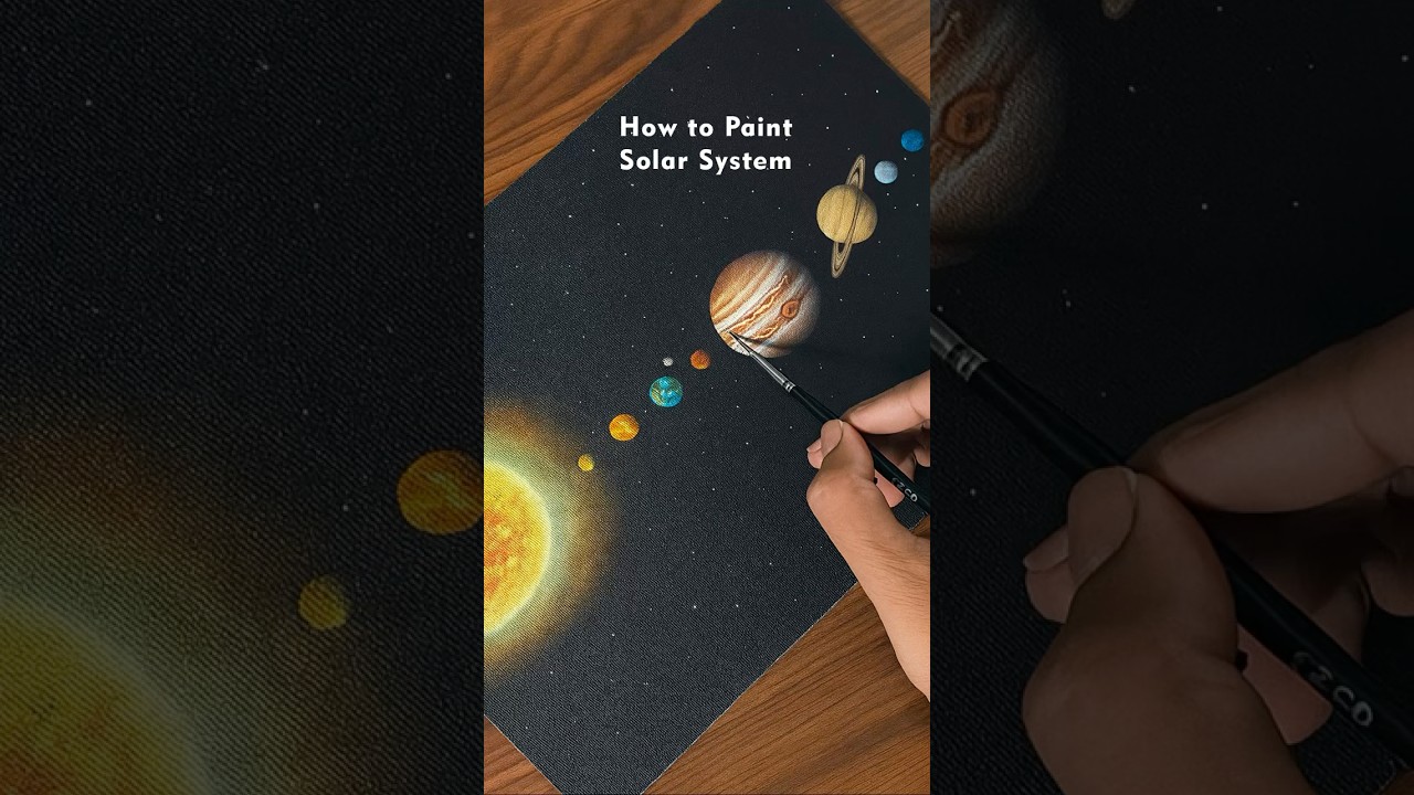 How to Paint Solar System #acrylicpainting #solarsystem #drawing #painting #satisfying #space