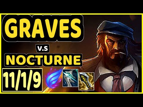 GRAVES vs NOCTURNE - 11/1/9 KDA JUNGLE CHALLENGER GAMEPLAY - KR