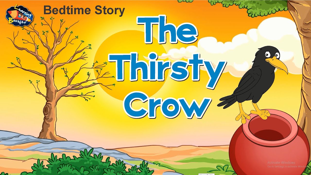 The Thirsty Crow Story in English | Clever Crow Story | Moral Stories for Kids | Learning Booster