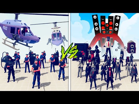 POLICE TEAM vs TITAN SPEAKERMAN TEAM - Totally Accurate Battle Simulator TABS