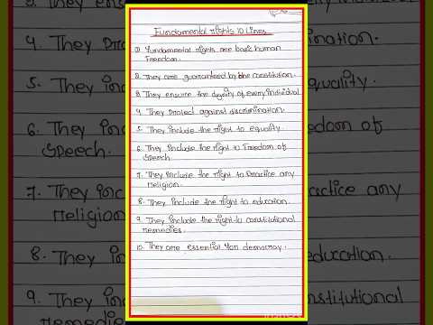 Fundamental rights essay on 10 lines for kids / 10 lines on fundamental rights/  human rights essay