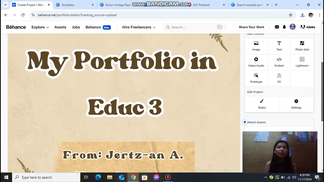 Tutorial on how to use portfolio in Behance (Jertz-an Montehermoso)