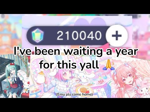 Rolling in the Sanrio gacha banner ☆ || 210k crystals saved