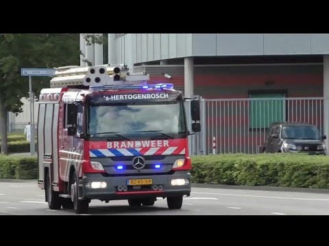 Tankautospuit 21 2031 + Autoladder 21 2051 Brandweer Den Bosch met spoed naar een Afhijsing