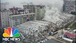 Drone video shows destruction in southern Turkey after devastating earthquake