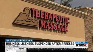 Statesboro massage parlor’s license suspended after prostitution arrests