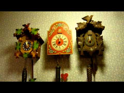 3 Triple Plate Cuckoo Clocks