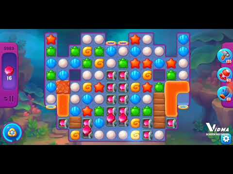 Fishdom. 5983 super hard level no boosters and diamonds - 14 moves
