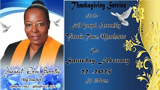 Jananet Boothe Funeral Service At  Full  gospel Assembly Victoria Town Manchester  On Feb 22, 2025