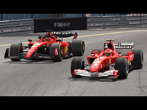 Ferrari F1 2023 vs Ferrari F1 2004 - Monaco Grand Prix (Leclerc vs Schumacher)