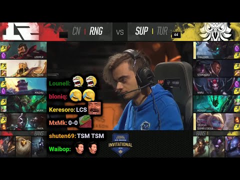 RNG vs SUP | 2016 MSI - Group Stage Day 5 | Twitch VOD with Chat