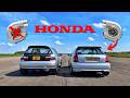 TURBO Vs ALL MOTOR 600BHP TURBO CIVIC Vs N A 370BHP CIVIC