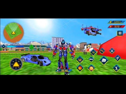 #4 Optimus/Helicopter Car Robot Transform City Battle2021