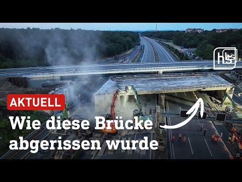 A3: Brückenabriss am Offenbacher Kreuz in unter 24 Stunden | hessenschau