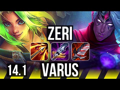 ZERI & Rakan vs VARUS & Senna (ADC) | Quadra, Legendary | KR Challenger | 14.1