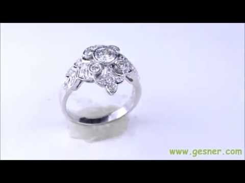 .60ct. Antique Diamond & 18k White Gold Art Deco Engagement RingJ33854