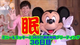 ミニー＆ミッキーと365日連続投稿グリーティング36日目〜眠い〜