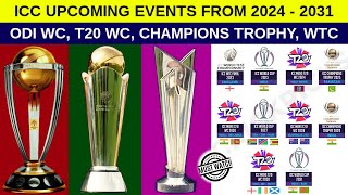 ICC Upcoming Events from 2024 to 2031 | ODI World Cup, T20 World Cup, Champions Trophy, WTC Finals