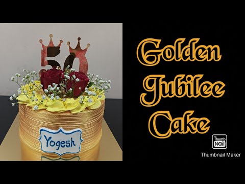 50th Birthday Cake Design | Golden Effect Cake Decoration Ideas |