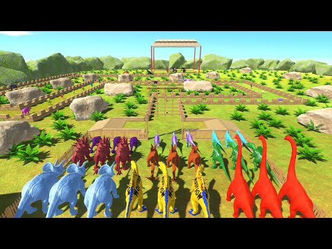 Colored Dinosaurus & Mutant Primates Championship | 🦖 Animal Revolt Battle Simulator 🦕