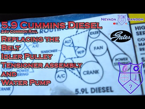 5.9 Cummins - Replacing the Belt, Idler Pulley, Tensioner Assembly, and Water Pump