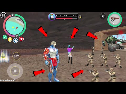 Rope Hero Vice Town - (Rope Hero With your Girlfriend Arctica in power Cave) - Android Gameplay HD