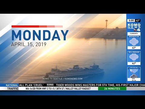 KOMO Morning News at 6 AM - Partial Open April 15, 2019 (New Sinclair Graphics)