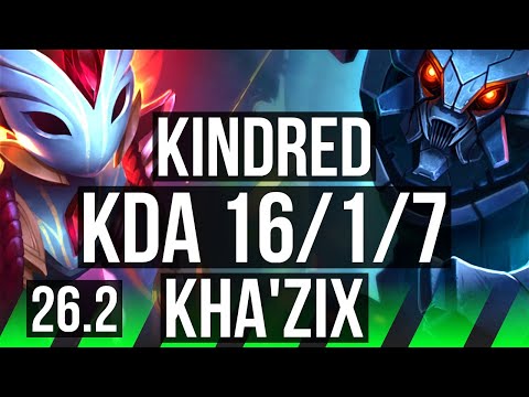 KINDRED vs KHA'ZIX (JGL) | Good KDA: 16/1/7 | NA Master | 26.2