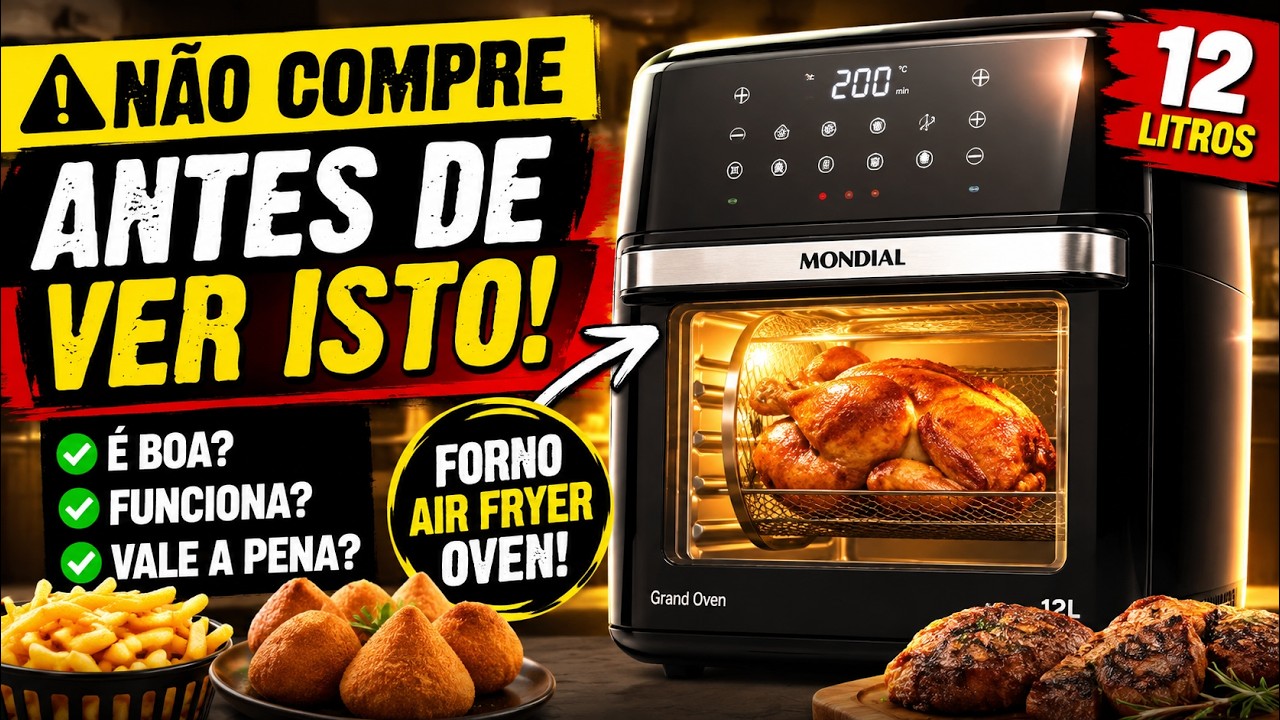 Miniatura da avaliação em vídeo de Fritadeira Elétrica Mondial AFON-12L-BG 12 Litros Preto