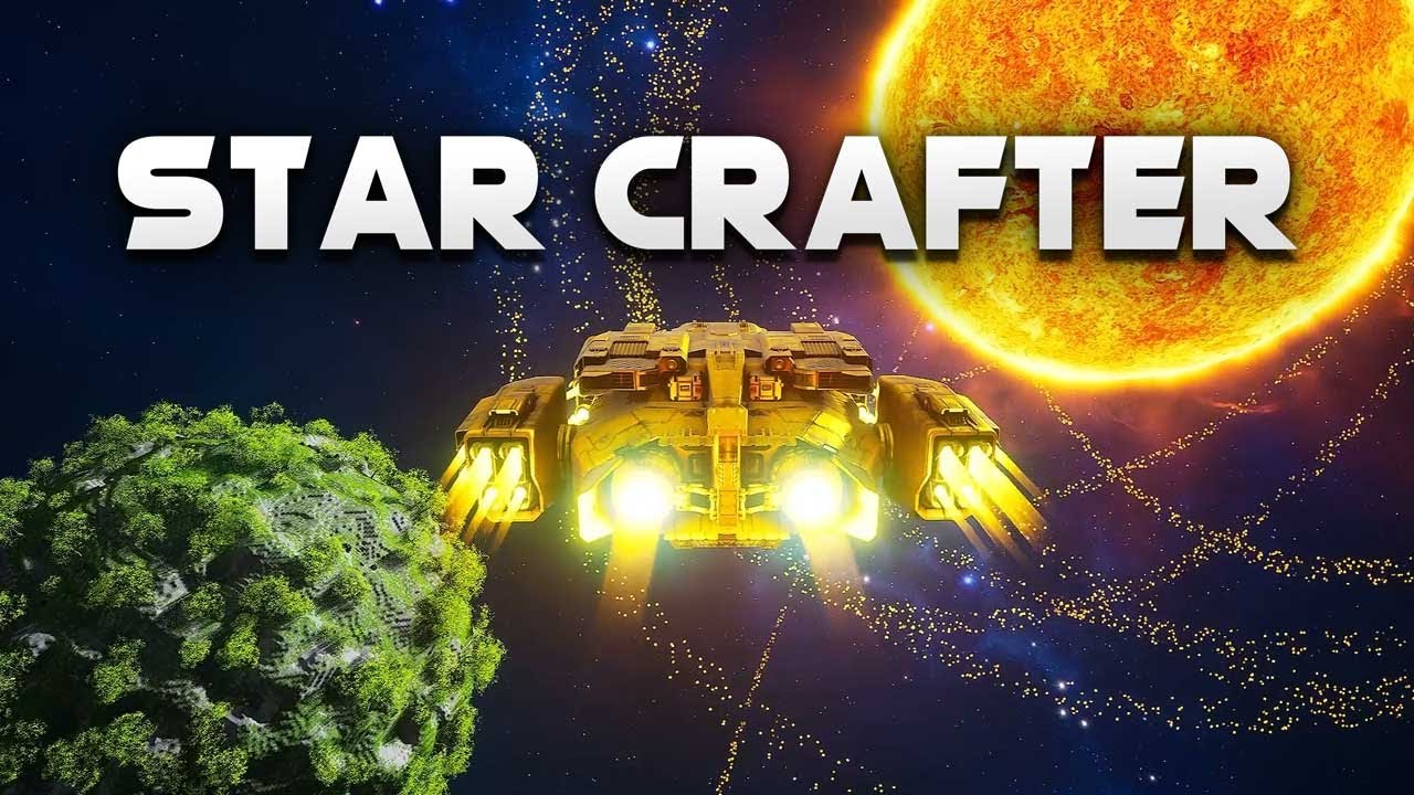 Gameplay trailer thumbnail showing survival, crafting, and star system building in Star Crafter