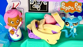 Peppa Pig Doctor Visit at Bubble Guppies Hospital Episode Play Doh Toys Plastilina Juguetes