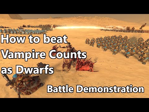 How to beat Vampire Counts as Dwarfs: Battle demonstration (Total War: Warhammer 3)