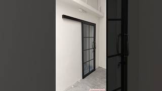 ชุดประตูบานเลื่อนรางบนพร้อมแปะลูกฟัก