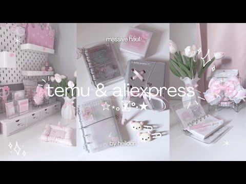 HUGE Temu / Aliexpress HAUL! desk essentials, cute accessories, stationary, coquette aesthetic, asmr