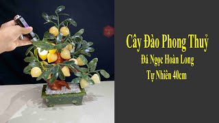 Cây Đào Đá Ngọc Hoàng Long Tự Nhiên Vàng Đẹp Size 40cm