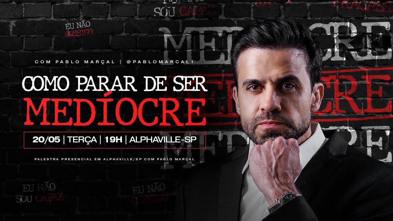 Como parar de ser medíocre AO VIVO com Pablo Marçal | 20/05 às 19h!