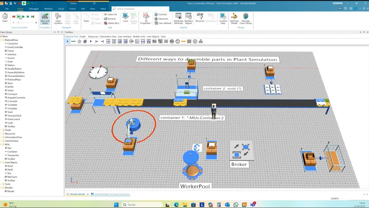 Tecnomatix Plant Simulation Tutorial: How to assemble in Plant Simulation