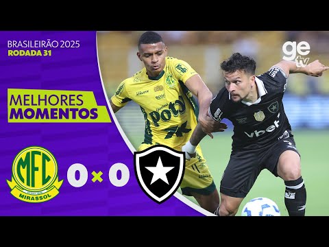 Gols e lances de Mirassol x Botafogo