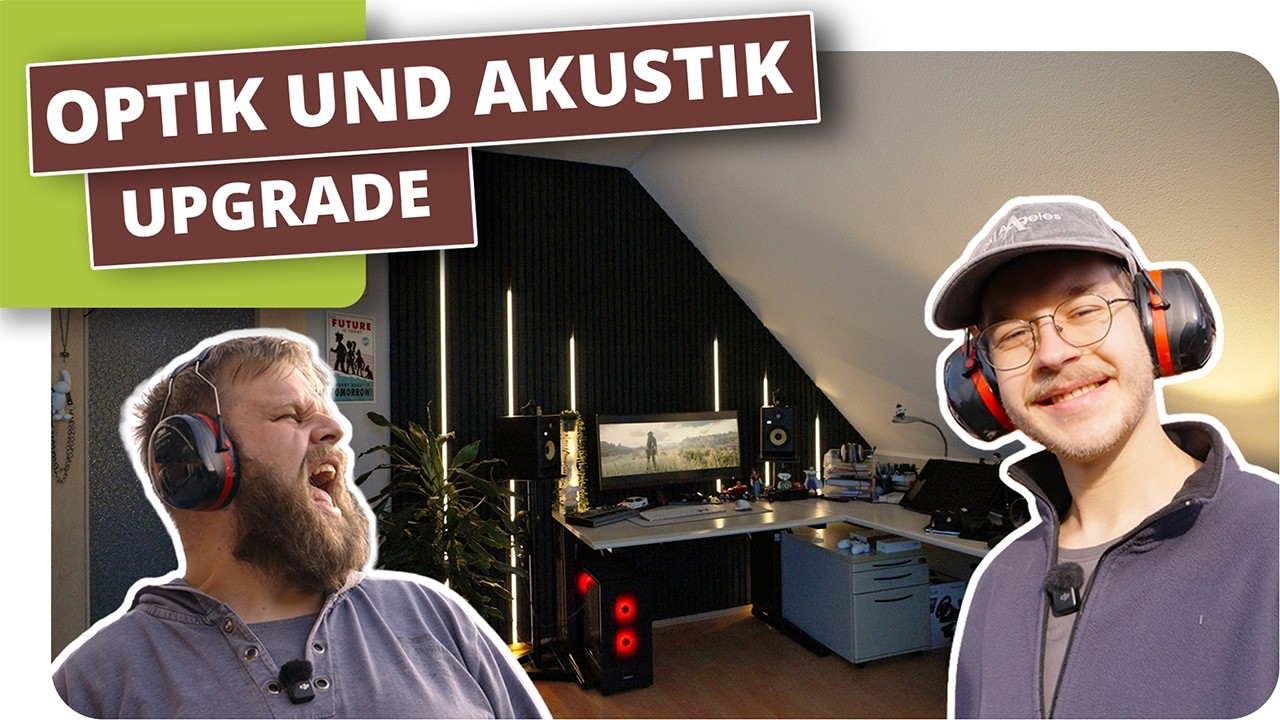 Gaming Setup Upgrade! Akustikpaneele an Dachschräge montieren (inkl. LED)