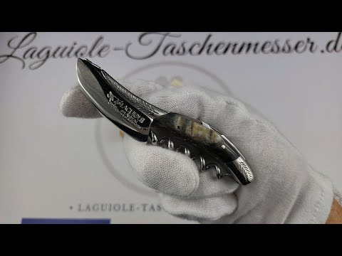 Laguiole en Aubrac Kellnermesser - Verzierte Backen - Widderhorn-Kruste