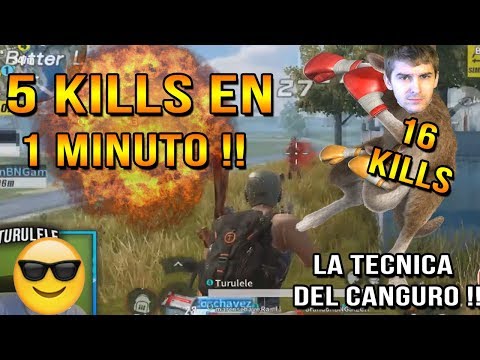 5 KILLS EN 1 MINUTO !! 16 KILLS YO CON LA TÉCNICA DEL CANGURO !! RULES OF SURVIVAL